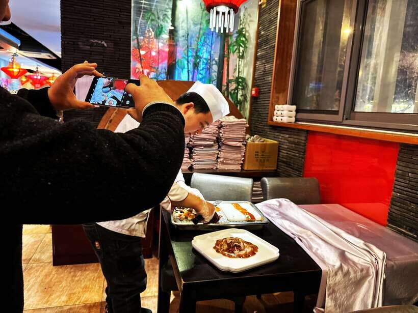 Beijing Hutong Food Crawl Delights: Peking duck, Hotpot&More - Watching the Peking duck: the carving show you’ll remember