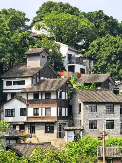 Chongqing: Trendy Spots, Cableway & Ferry Private Tour - Nanbin Zhonglou Square: looking down 40 meters at street level