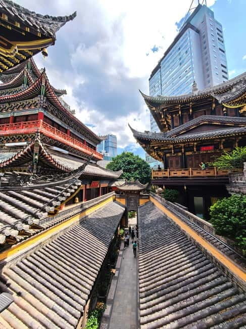 Chongqing: Trendy Spots, Cableway & Ferry Private Tour - Luohan Temple: incense, monks, and 500 arhats in stone