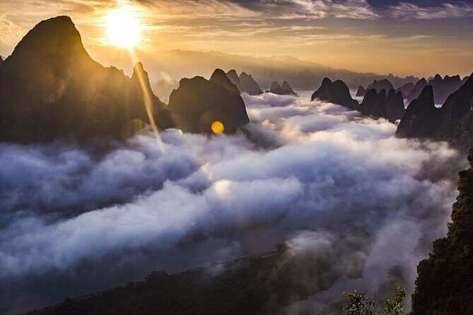Full-day Tour: Spectacular Sunrise, Tea Plantation & Sunset - Mt. Putao Scenic Resort for Sunset and Peak-Forest Views