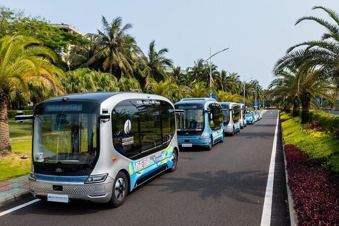 Private Guangzhou High-Tech Tour AI Robot Auto Drive Bus and More - Robot Reading Area and the Tech-Tracking Screens