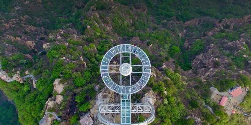 Private Shilinxia Cantilever Viewing Platform Transfer/Tour - The glass platform itself: Flying Disk/UFO at 32.8 metres out