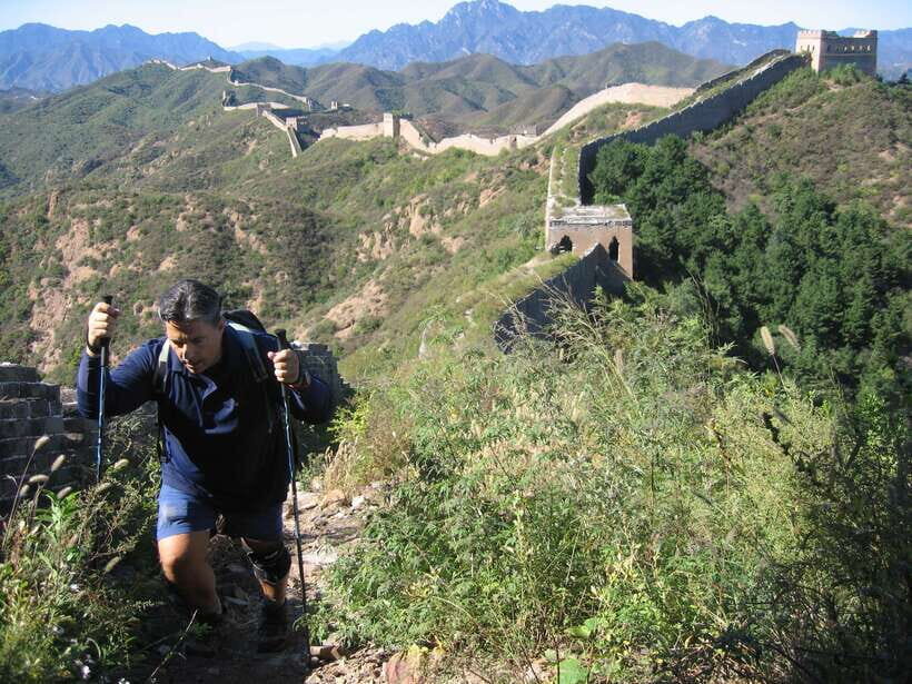 Self-guided challenging hiking from Jinshanling to Gubeikou - Leaving the Wall at Taochunkou: the hilly trail to Jinshanling West Gate