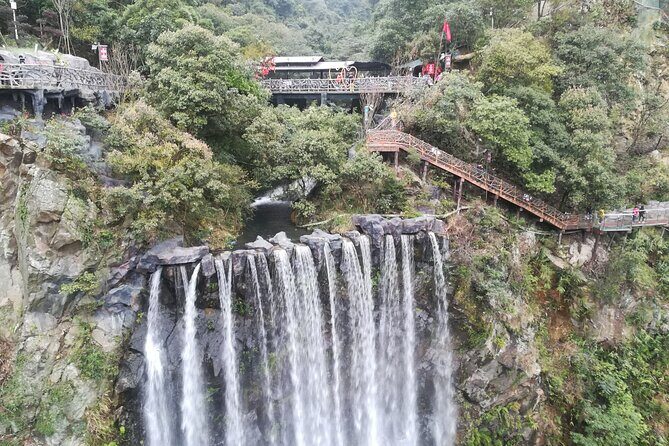 Skywalk Glass Bridge Waterfall Mountain Ancient Cave Private Tour - Gulong Gorge to Cave Fairyland: how the day is actually paced